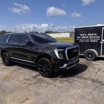 Black GMC SUV polished after an exterior detail